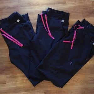 Black Tall Small Smitten scrub pants